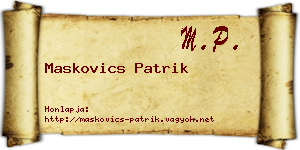 Maskovics Patrik névjegykártya